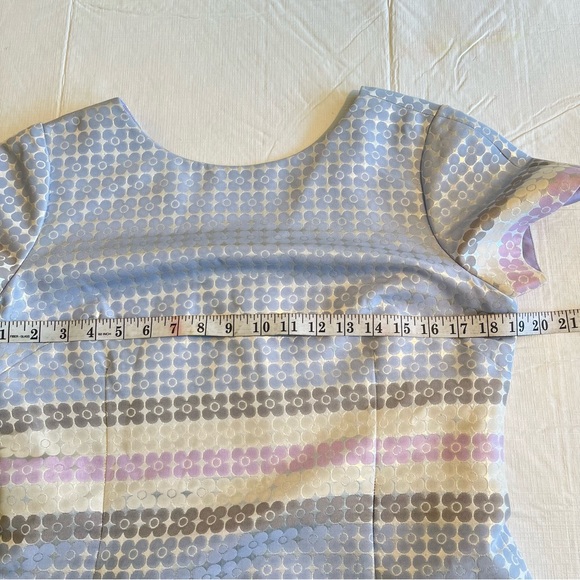 Sara Campbell Retro Style Floral Shimmery Sheath Dress Pastel Color (F1) - Picture 12 of 15